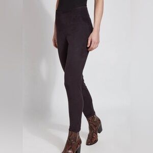 EUC Lysse High Waisted Vegan Suede Leggings Dark Brown